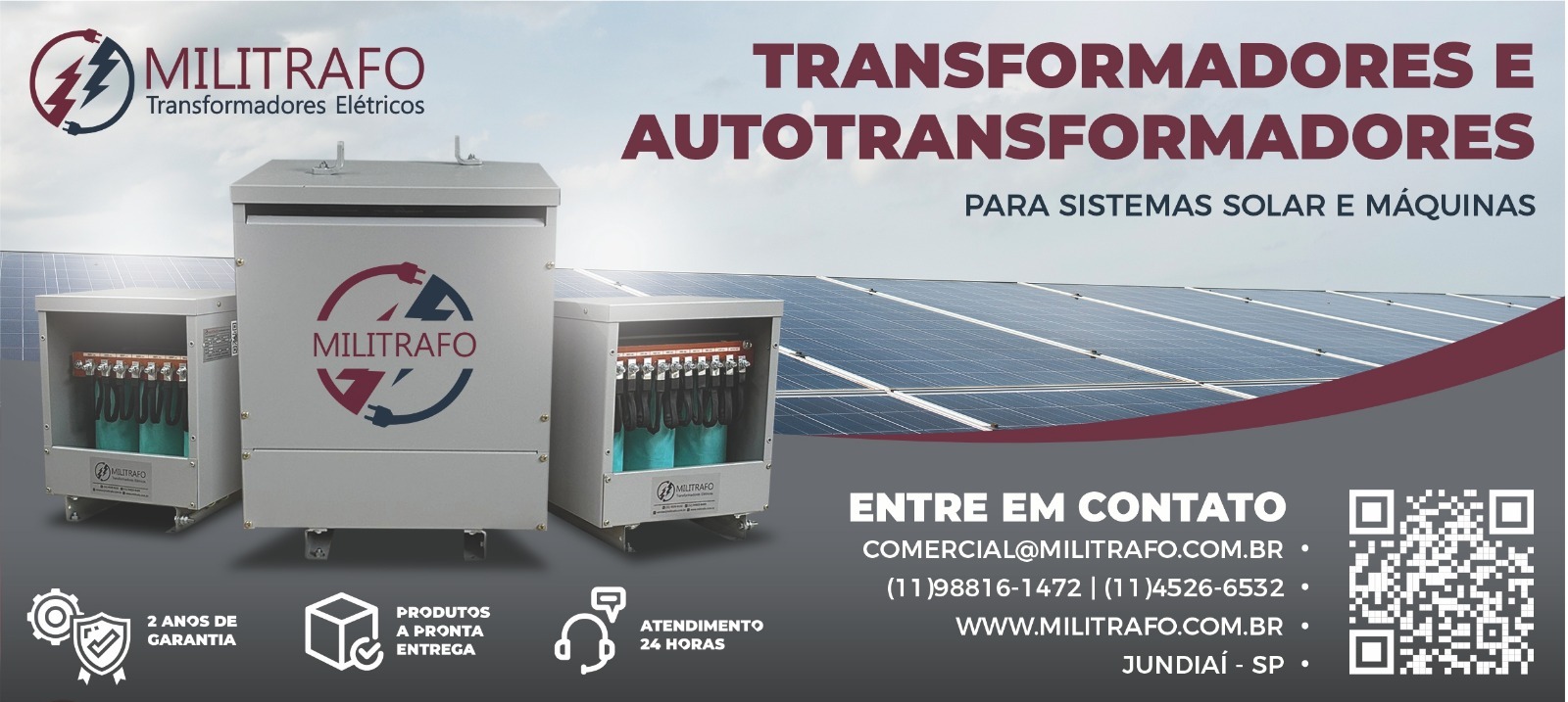 Transformadores e autotransformadores Militrafo para sistemas solares e máquinas